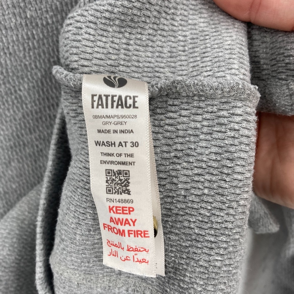 Fat Face UK Henley Pullover Sweater Mens Small Gray Knit Long Sleeve Casual Camp - Picture 5 of 11